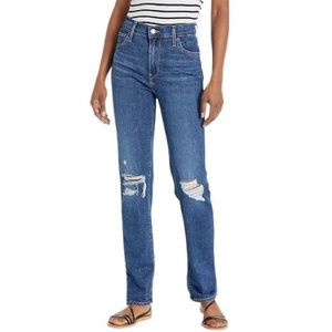 LEVI’S | Women’s 724 High Rise Straight Distressed Denim Blue Jeans size 20W